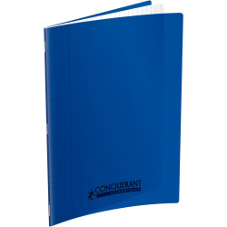 Piqûre 140 pages CONQUERANT, A4, seyès, couv PP bleu