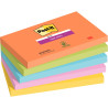 Paquet de 5 blocs de 90 feuilles Super Sticky post-it, 76 x 127 mm col