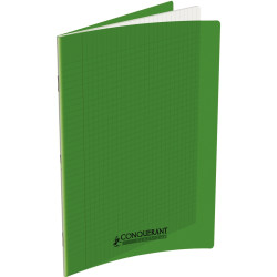 Piqûre 140 pages CONQUERANT, 24x32 cm, seyès, couv PP vert