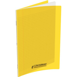 Piqûre 140 pages CONQUERANT, 24x32 cm, seyès, couv PP jaune