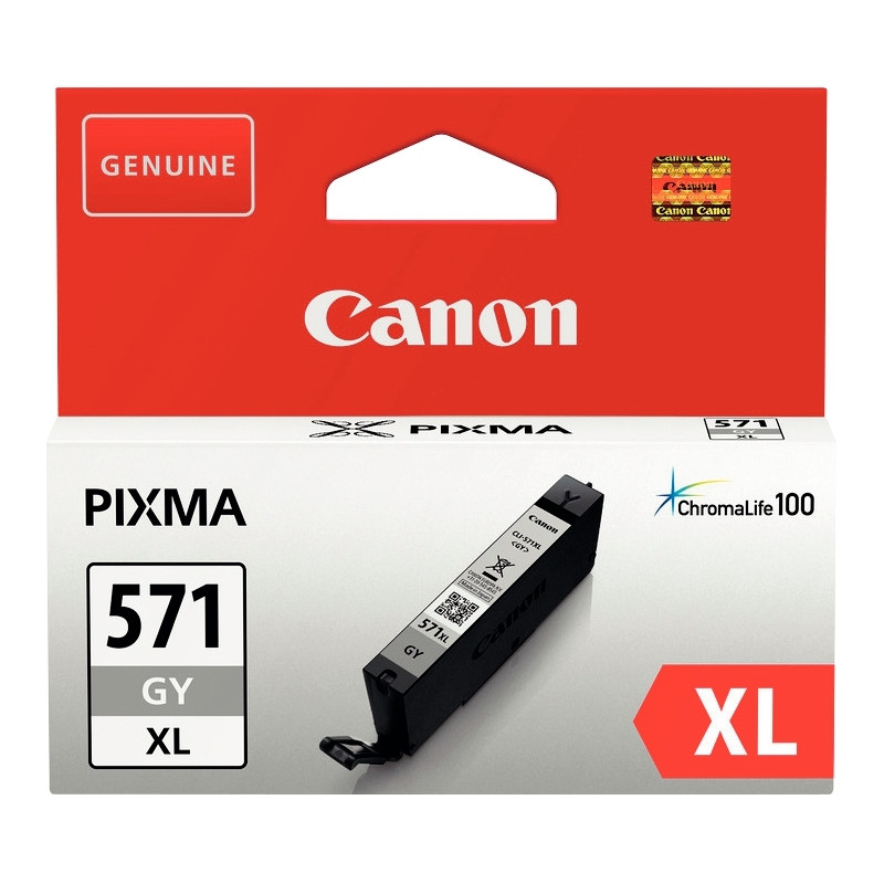 Canon 571 XL cartouche jet d'encre gris authentique (CLI571GY XL)