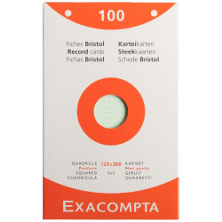Boite 100 fiches bristol perforées carte forte 205g coloris assortis q