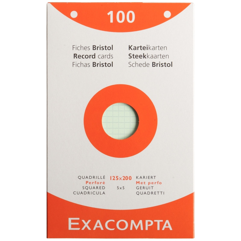 Boite 100 fiches bristol perforées carte forte 205g coloris assortis q