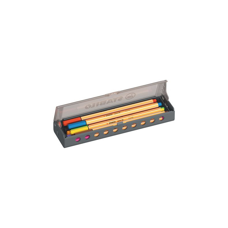 Stylo-feutre pointe fine Stabilo Point 88 - Click box de 10 stylos-feu