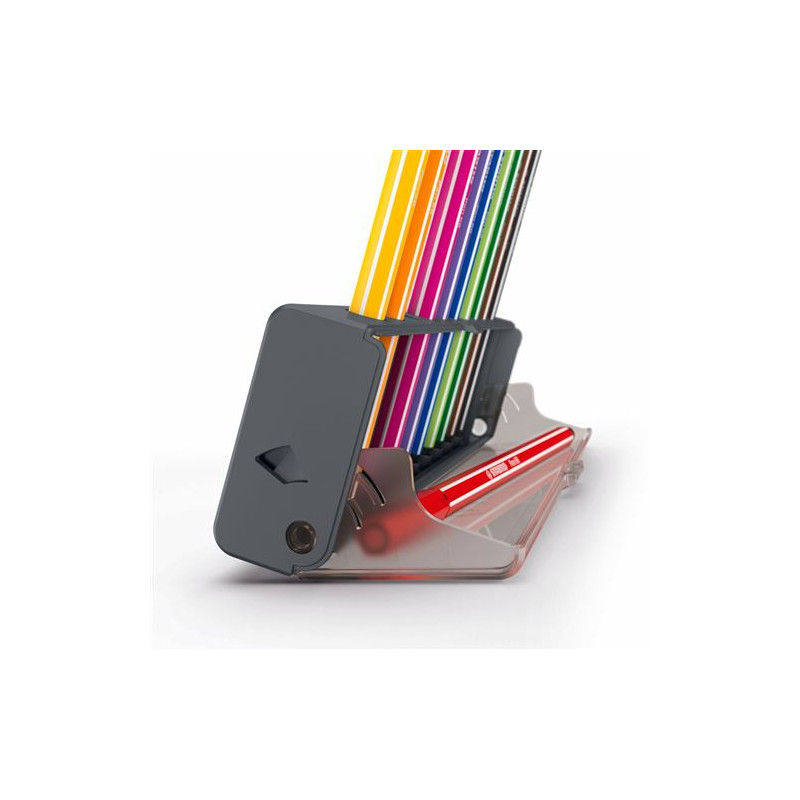 Stylo-feutre pointe moyenne Stabilo Point 68 - Click box de 10 stylos-