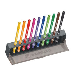 Stylo-feutre pointe moyenne Stabilo Point 68 - Click box de 10 stylos-