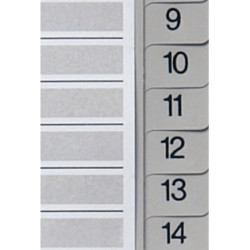 Jeu de 31 intercalaires numériques en polypropylène gris, format A4