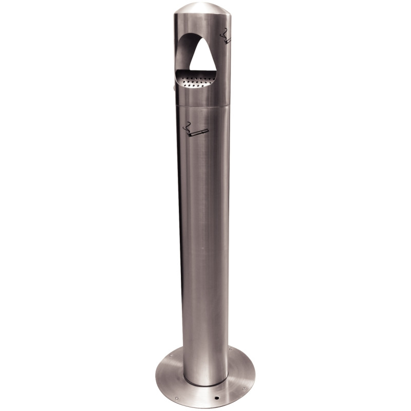 Cendrier sur pied en inox 8L