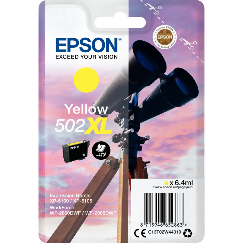 Epson JUMELLES / 502XL cartouche jet d'encre jaune haute capacité auth