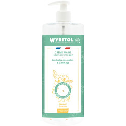 Flacon pompe 500ml crème hydroalcoolique monoï jasmin