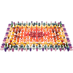 Boite de 420 pièces en bois formes et couleurs assorties