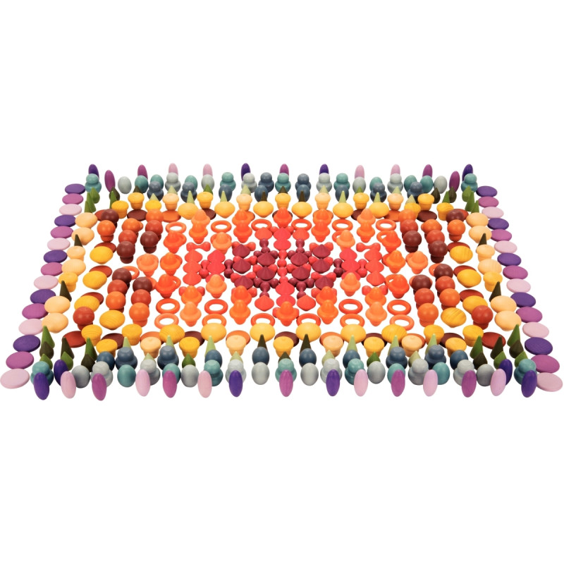 Boite de 420 pièces en bois formes et couleurs assorties