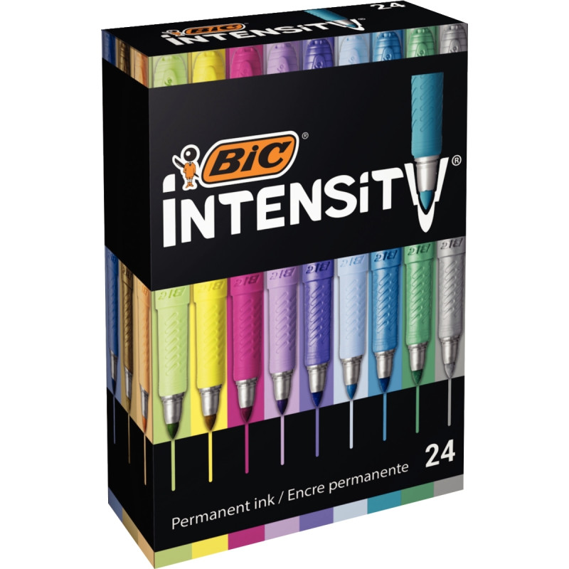 Boîte de 24 marqueurs permanents Intensity assortis