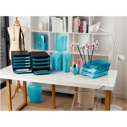Corbeille à courrier LINICOLOR turquoise