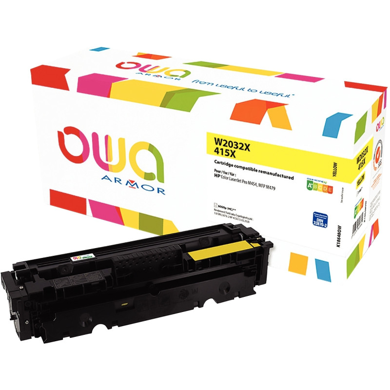 OWA cartouche laser jaune haute capacité remanufacturée compatible HP