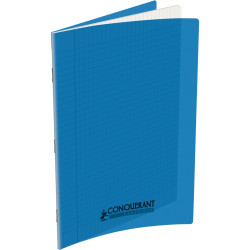 Piqûre 48 pages CONQUERANT, A4, seyès, couv PP bleu
