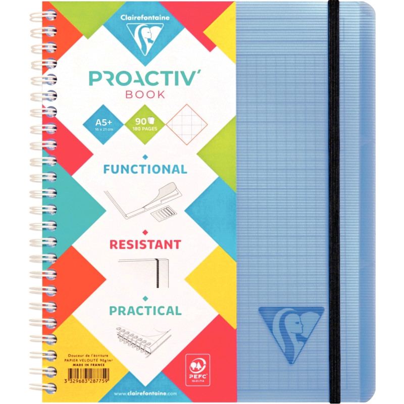Cahier-trieur PROACTIV'BOOK LINICOLOR FRESH 180 pages, format A5+, qua