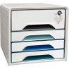Module 4 tiroirs SMOOVE sécure blanc/riviera