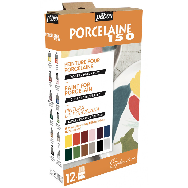 Sets peinture Porcelaine 150 - Set 5 mates + ardoise 20ml