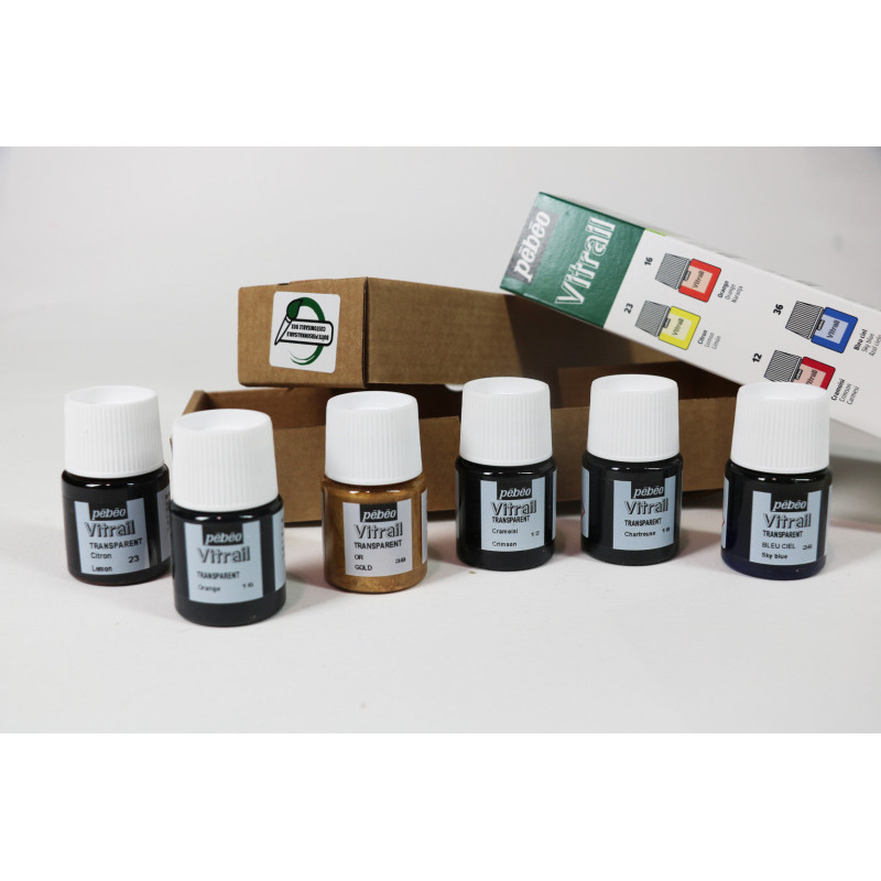 Set 6x20ml peinture Vitrail Pébéo - Set 12x20ml