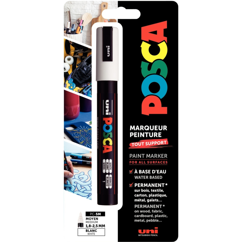 Blister 1 marqueur Posca blanc