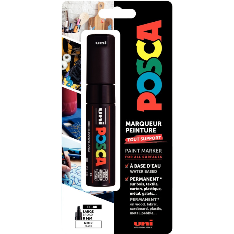 Blister de 1 marqueur Posca pointe large noir