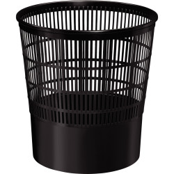 Corbeille à papier en plastique ajourée 16L noire