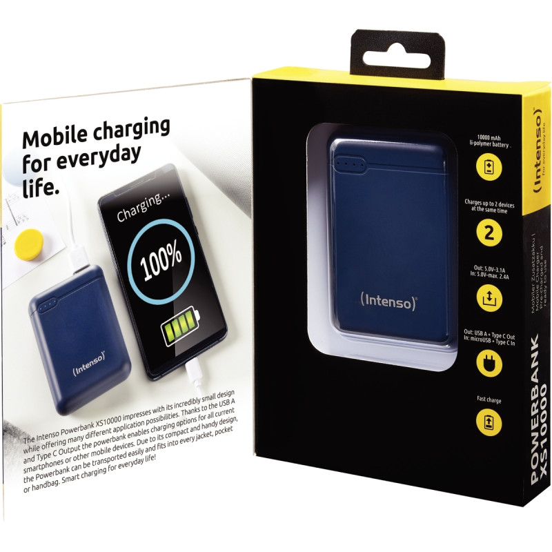 Batterie de secours Intenso XS 10000 mAh bleue