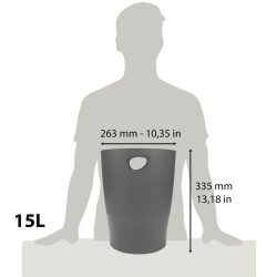 Corbeille à papier ECOBIN 15L gris foncé