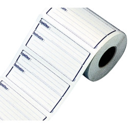 Rouleau de 500 étiquettes adhésives "expéditeur / destinataire" 125x65