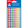 Gommettes permanentes rondes - Gommettes rondes diam 15 mm 4 couleurs
