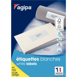 Boîte de 100 étiquettes multi-usages blanches 199.6x289,1mm