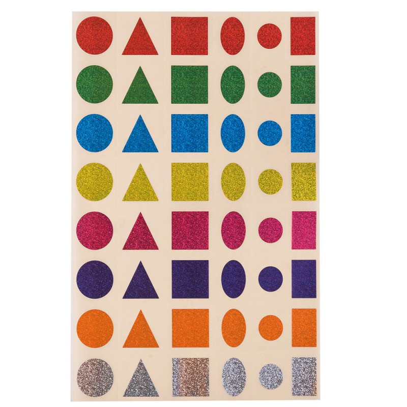 Gommettes holographiques géométriques 3 CM -96 pièces