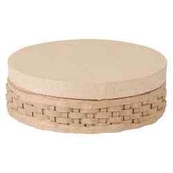 Papier mâché déco Boîte Boîte tréssée ronde x2