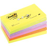 Lot de 6 blocs z-notes repositionnables 76 x 127 mm, couleurs néon ass