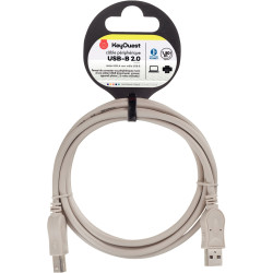 Cordon USB 2.0 type A vers type B 1.8m gris
