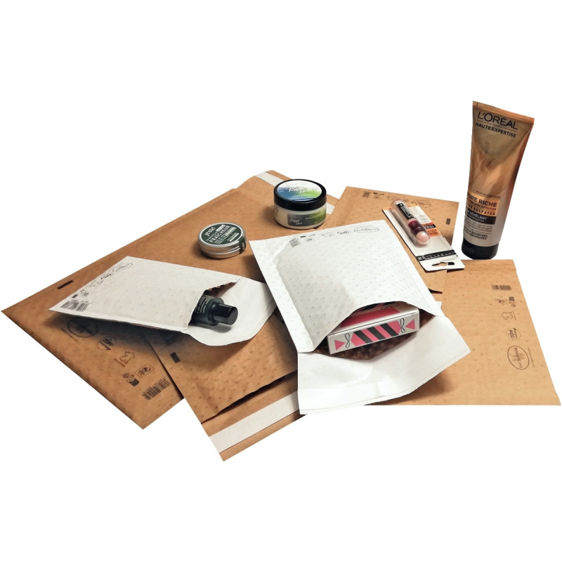 Carton de 100 pochettes kraft bulles papier 220x265mm
