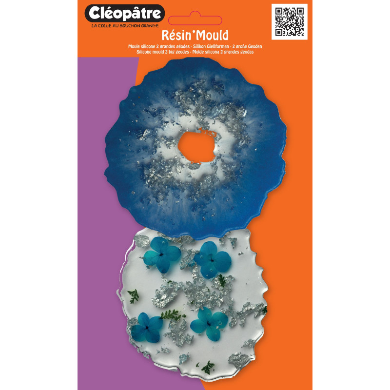 Moule silicone 2 géodes pour résine