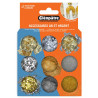 Boite de 9 pots d'accessoires - Thème or et argent