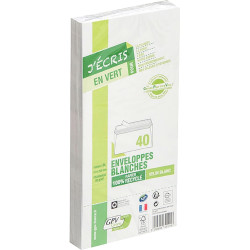Paquet de 40 enveloppes extra-blanches 110x220mm 80g bande siliconée