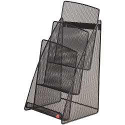 Porte-brochures 3 compartiments MESH en métal noir 148x210mm