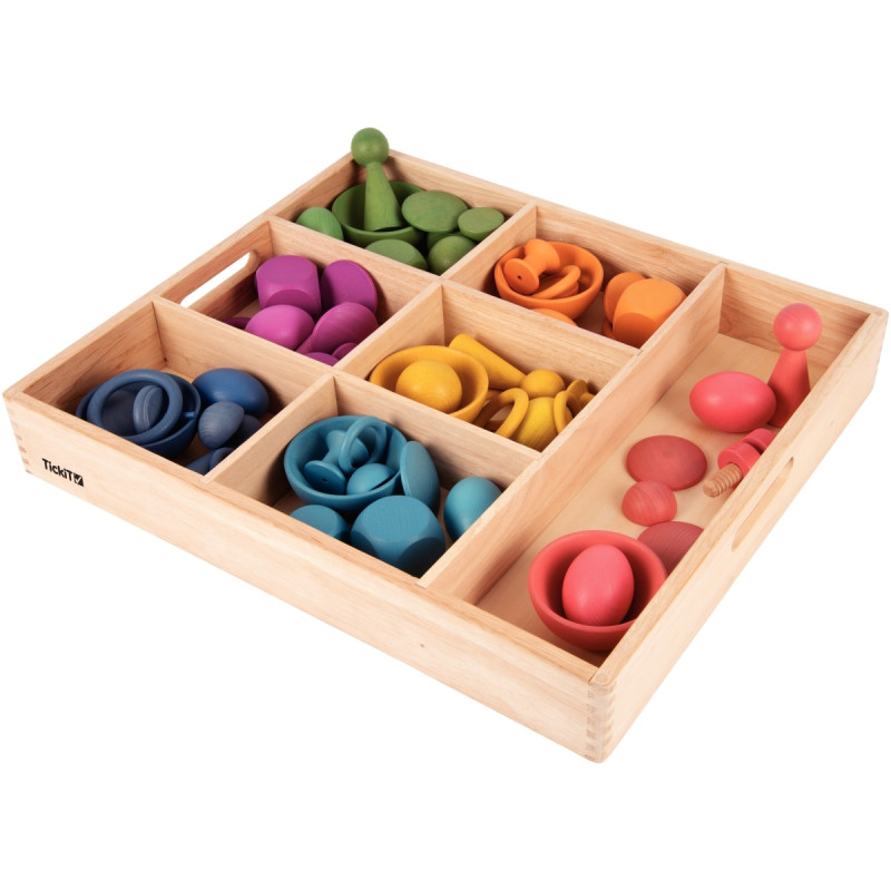 Plateau en bois 7 compartiments
