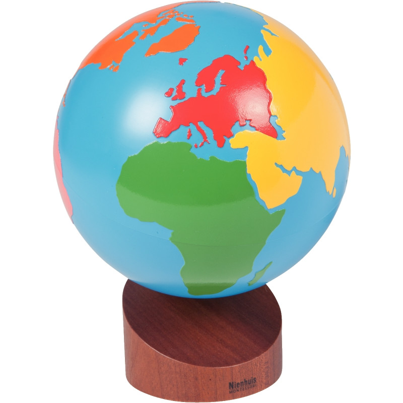 Globe continents en couleur