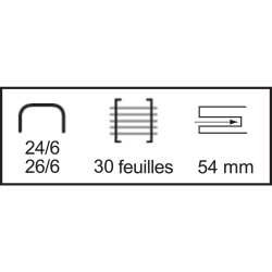 Agrafeuse pince Leitz 30 feuilles bleu et gris