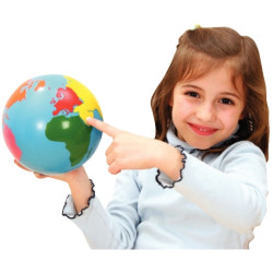 Globe continents en couleur