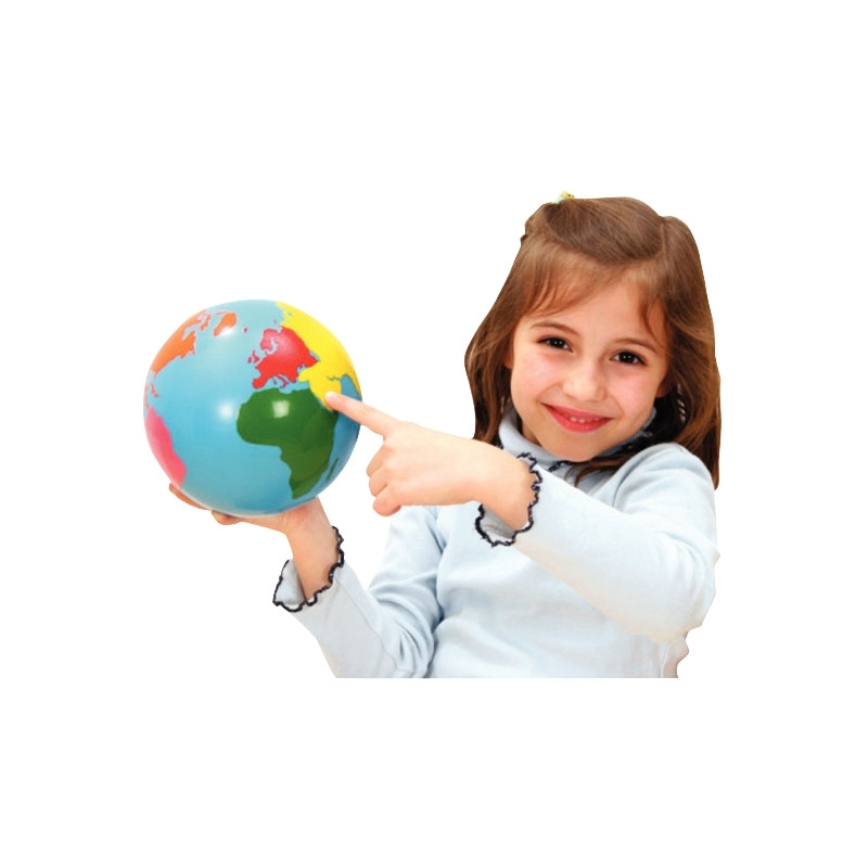 Globe continents en couleur