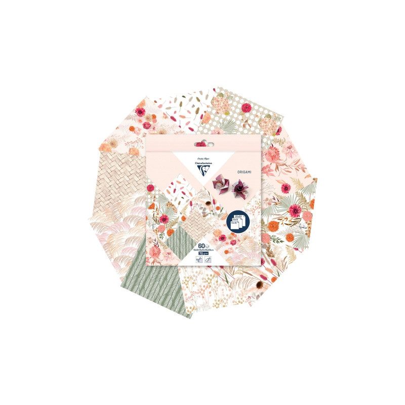 Papiers origami Fleurs Séchées 60f 70g