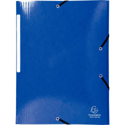 Chemise 3 rabats à élastiques en carte lustrée 425g, bleu foncé