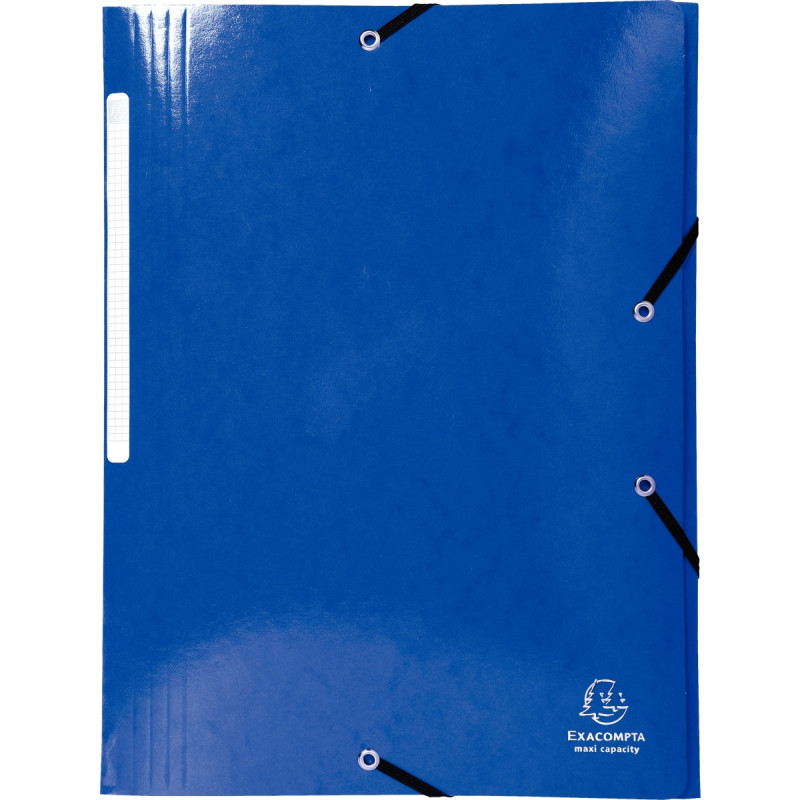 Chemise 3 rabats à élastiques en carte lustrée 425g, bleu foncé