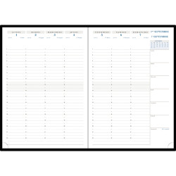 Agenda semainier Vérone 21x29,5cm noir